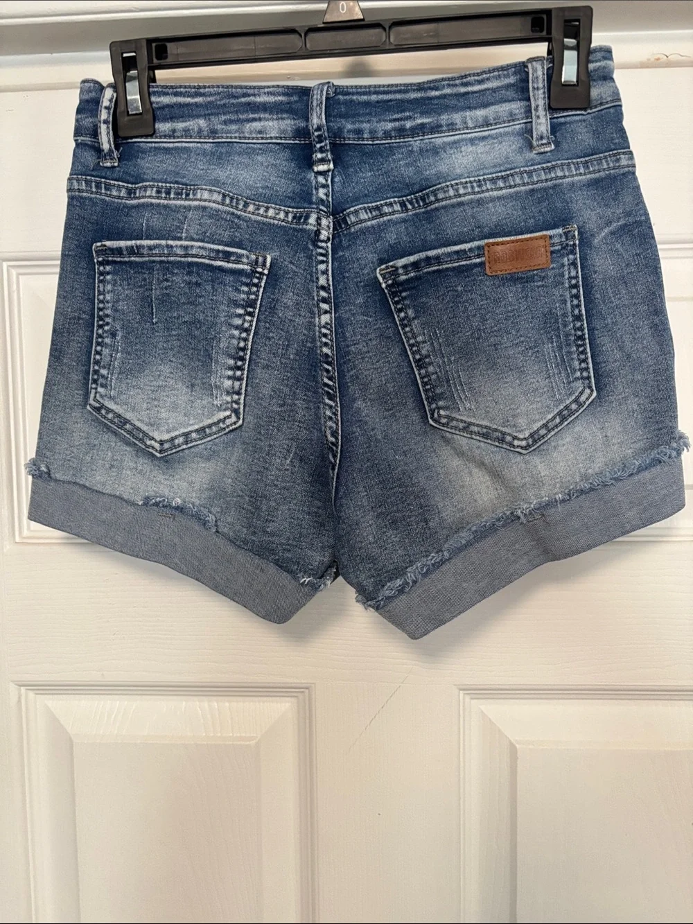 Distressed Blue denim shorts